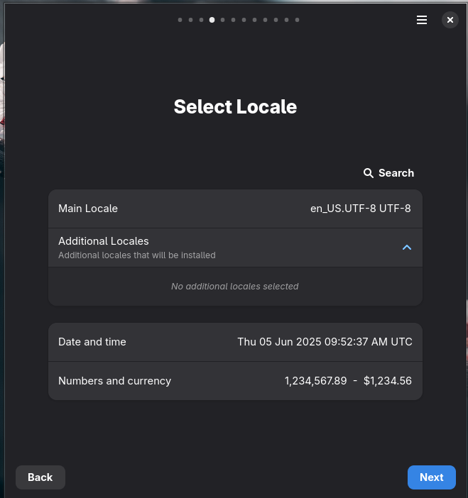 Select locale
